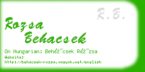 rozsa behacsek business card